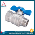 15mm brass ball valve for water meter valve ball with butterfly handle in good quality